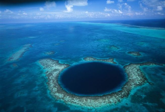 The Blue Hole in Belize. Shot by David Doubilet for National Geographic